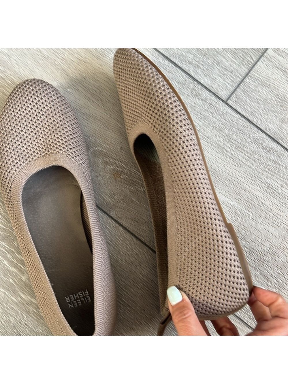 Eileen fisher Naomi recycles stretch knotted neutral round toe flats size 10 - Picture 10 of 14